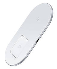 Безпровідний зарядний пристрій (зарядка) для телефону Baseus Simple 2в1 Pro Edition Білий (WXJK-C02), фото 4