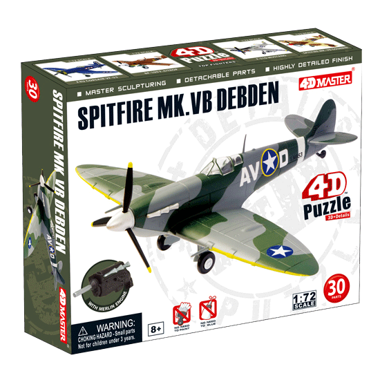 Об'ємний пазл Літак Spitfire MK.VB Debden в масштабі 1/72. 4D Master 26903