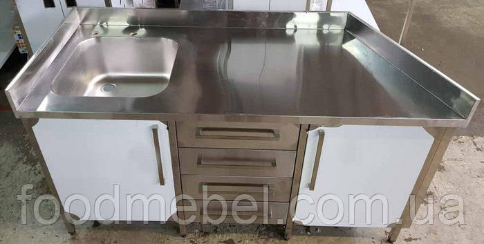 Тумба с мойкой и 4 ящиками нестандартная из нержавейки (ID#1330299478 ...