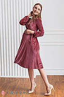Вельветовое нарядное платье для беременных и кормящих, размер XS, S, M, L, XL