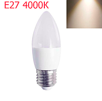 Светодиодная лампа 9Вт E27 свеча C37 4000K LM3054