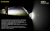 Налобний ліхтар NITECORE HU60 з Оптичним Зумом+Bluetooth пульт (1600LM, 170°, Далекий+Ближнє світло, IP67), фото 2