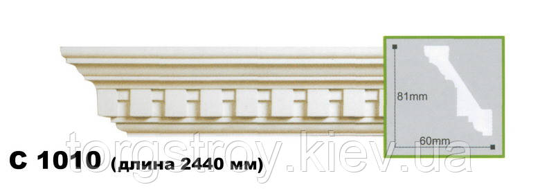 Карниз стельовий C1010, довжина 2,00м, Gaudi Decor, фото 1