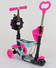 Дитячий самокат - трансформер 5в1 з підсвічуванням Best Scooter "Божа корівка", фото 3