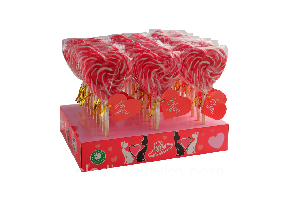 Карамель льодяникова "Серце" 70г. (27шт.) ТМ Рокс, фото 1