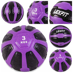 Медбол (обважнювач) USA Style LexFit d = 22 см 3 кг Фіолетовий (LMB-8037-3)