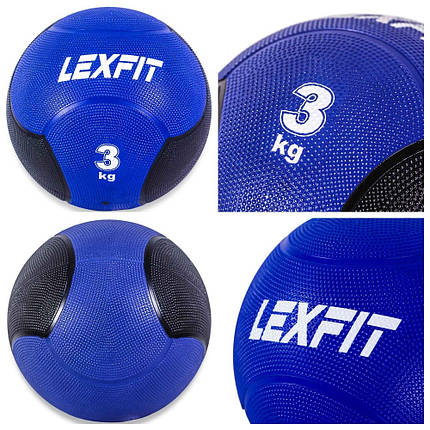 Медбол (обважнювач) USA Style LexFit d=23 см 3 кг Синій (LMB-8002-3), фото 1