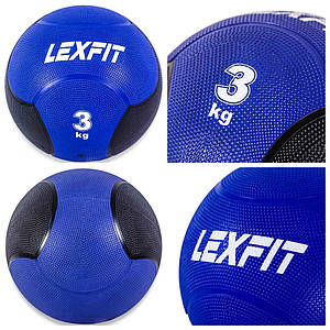 Медбол (обважнювач) USA Style LexFit d=23 см 3 кг Синій (LMB-8002-3)