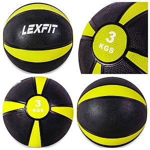 Медбол (обважнювач) USA Style LexFit d = 22 см 3 кг Жовтий (LMB-8004-3)