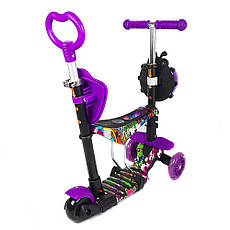 Дитячий самокат-трансформер 5в1 з підсвіткою Best Scooter "Сонечко", фото 4