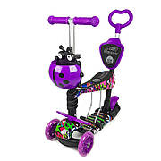 Дитячий самокат-трансформер 5в1 з підсвіткою Best Scooter "Сонечко"