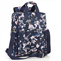 Молодежная сумка-рюкзак в раскраске камуфляж Dolly 397 31x39x19см
