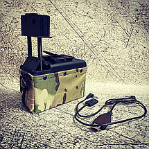 Електро-бункерний магазин M249 на 1500 кульок - MULTICAM [BattleAxe] (для страйкболу), фото 2