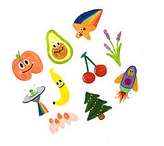 Набір вінілових наклейок стикерів Дитячі Літні Стікербомбінг на автотелефон ноутбук стіну 30 шт., фото 2