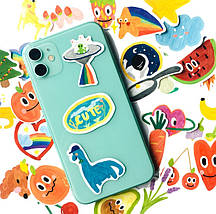 Набір вінілових наклейок стикерів Дитячі Літні Стікербомбінг на автотелефон ноутбук стіну 30 шт., фото 5