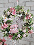 Віночок великодній на двері, Д 30-32 см, двохсторонній, великодній вінок, фото 6