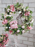 Віночок великодній на двері, Д 30-32 см, двохсторонній, великодній вінок, фото 4