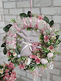 Віночок великодній на двері, Д 30-32 см, двохсторонній, великодній вінок, фото 5