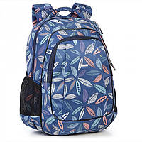 Рюкзак школьный с рисунком листьев Dolly 540 Синий 39х30х21см