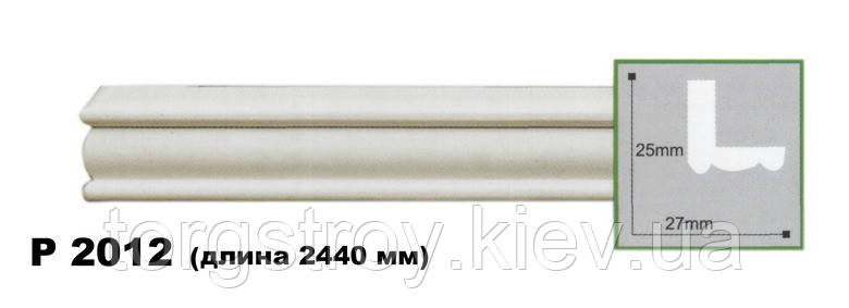 Карниз стельовий P2012, довжина 2,00м, Gaudi decor