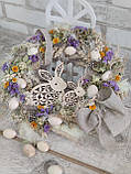Вінок великодній, натуральні матеріали. Д 35 см, фото 4