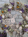 Вінок великодній, натуральні матеріали. Д 35 см, фото 6
