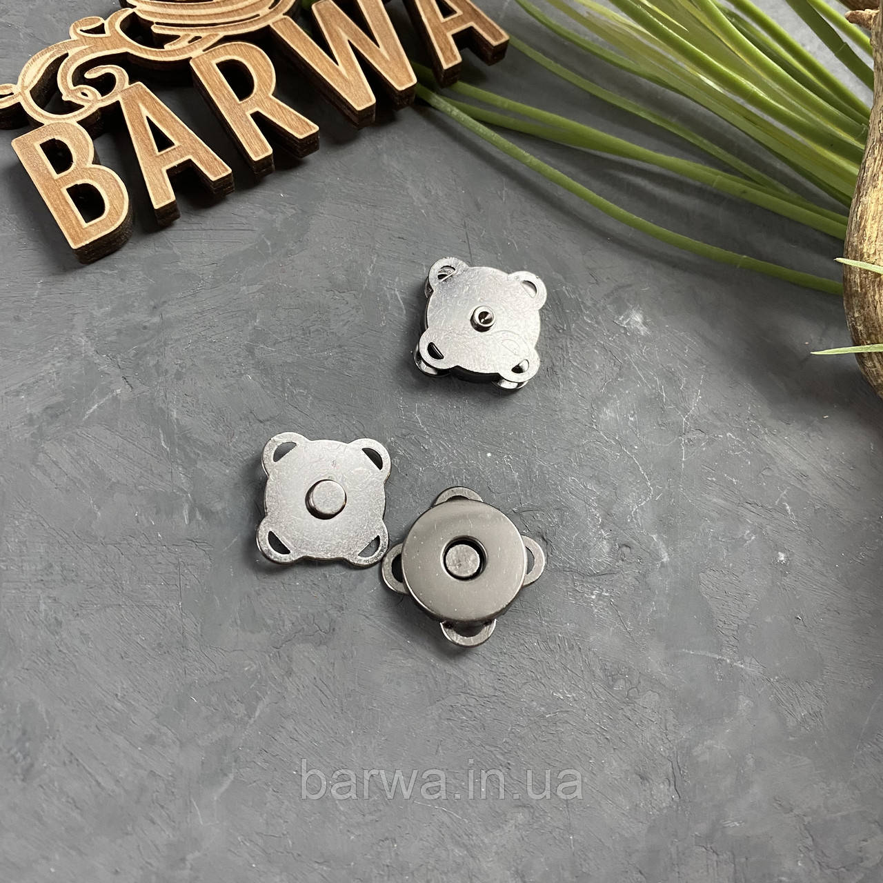 Кнопка магнітна пришивна, 18 мм, колір нікель