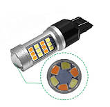 Жовто-біла T25 3157 3757 P27/7W двоколірна автолампа без цокольна (лампа для американців), фото 2