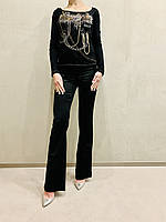 Штани жіночі стрейч сатин чорні Balizza