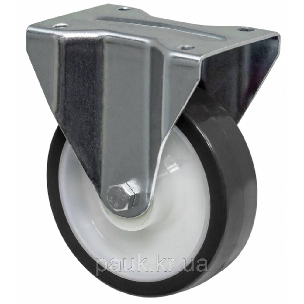 Колесо 7307-N-080-R, Ø 80 мм, 73 Norma, неповоротне колесо з кріпильною панеллю, роликовий підшипник, поліамід/поліуретан, фото 1