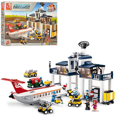 Конструктор SLUBAN M38-B0373 "Авіація": аеропорт, літак, фігурки, 810 дет., фото 1