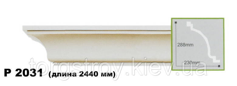 Карниз стельовий P2031, довжина 2,00м, Gaudi decor