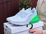 Чоловічі спортивні кросівки Nike Air Max 270 сіточка білі з салатовим, фото 8