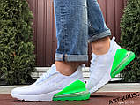 Чоловічі спортивні кросівки Nike Air Max 270 сіточка білі з салатовим, фото 5