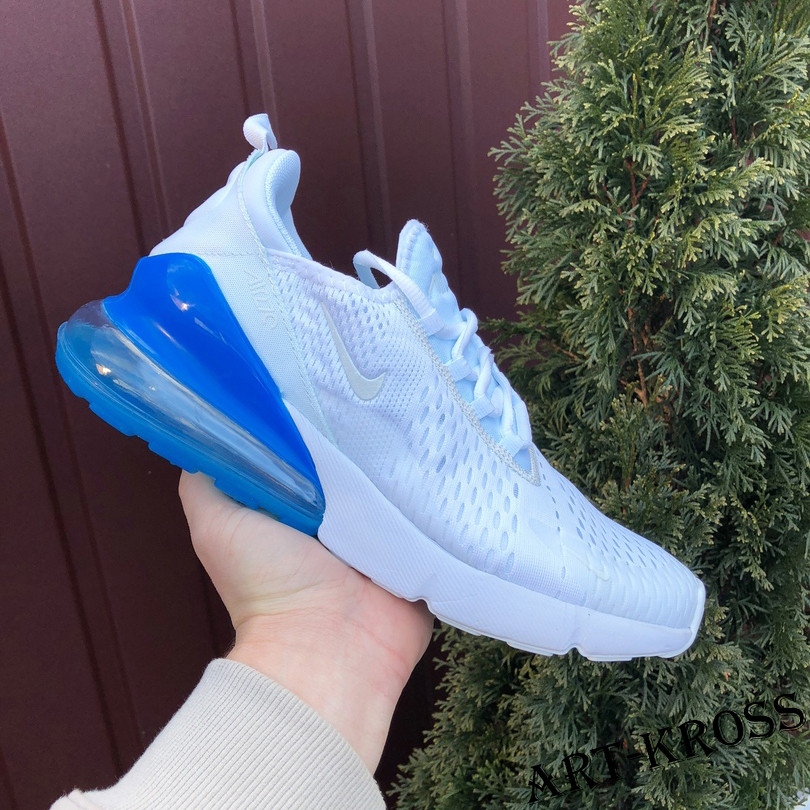 Чоловічі демісезонні кросівки Nike Air Max 270 сіточка білі з синім
