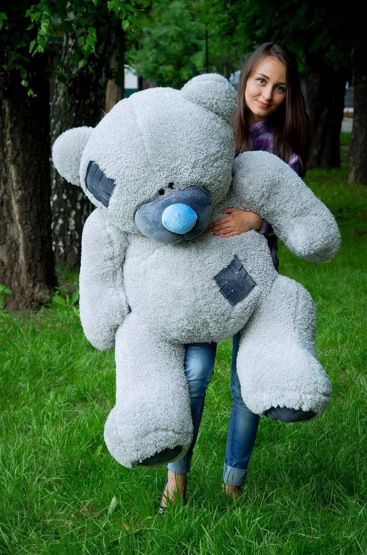 М'яка іграшка подарунок на 8 березня плюшевий ведмедик Потап 150 см Сірий