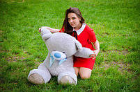 М'яка іграшка подарунок на 8 березня плюшевий ведмедик плюшевий мішка Бойд 125 см Сірий, фото 3