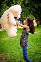 М'яка іграшка подарунок на 8 березня плюшевий ведмедик Бойд 125 см Абрикос, фото 4