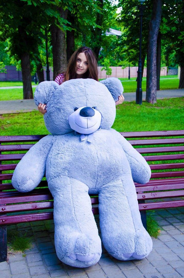 М'яка іграшка подарунок на 8 березня плюшевий ведмедик плюшевий мішка Вєтлі 200 см Сірий