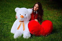 М'яка іграшка подарунок на 8 березня плюшевий ведмедик Рафаель 120 см Білий, фото 3