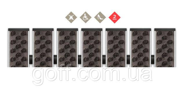 грязезащитная алюминиевая решетка с наполнителем щетка