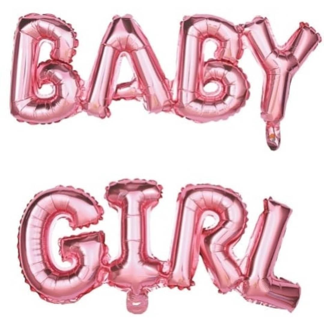 Фольговані надувні кульки BABY GIRL | Рожеві