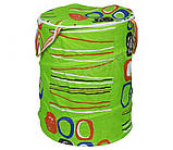 Кошик для іграшок M 1302, діаметр 45 см, висота 48 см, кришка-блискавка, ручки, мікс різновидів, фото 3