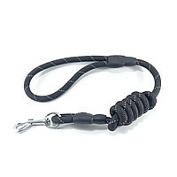 Поводок для собак альпинистский шнур светоотражающий чёрный 120см/0.6мм