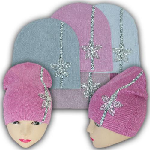 ОПТ Весняні дитячі шапки для дівчинки, р. 48-50 (5шт/набір), фото 1