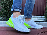 Чоловічі спортивні кросівки Nike Air Max 270 сіточка білі жовті салатові, фото 3