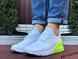 Чоловічі спортивні кросівки Nike Air Max 270 сіточка білі жовті салатові, фото 5