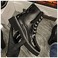 Женские зимние ботинки Balmain Paris Luxury Boots Black, черные кожаные ботинки бальмен париж балмэйн, бальман