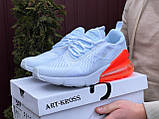 Чоловічі повсякденні кросівки Nike Air Max 270 сіточка білі помаранчеві, фото 8