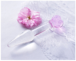 Анальна пробка з кришталевого скла у формі серця